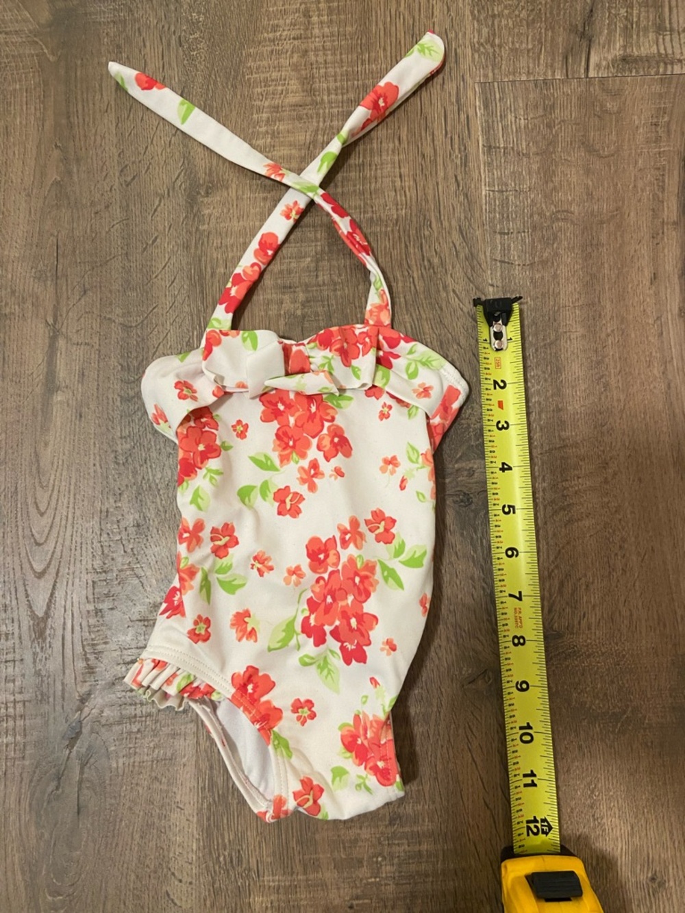 Baby Girl 6mo Swim Suit Floral Beach Tie Neck Ruffles